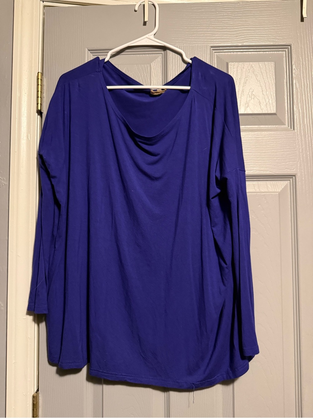 Women’s Long Sleeve Cowl Neck Top - Cobalt Blue